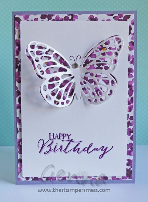 The Stampers Mess - Cards, Scrapbooking and other Papercraft Creations using Stampin' Up! products Diy Cards For Birthday, Butterfly Cards Handmade, Diy Greeting Cards, Butterfly Birthday Cards, Homemade Greeting Cards, Homemade Birthday Cards, Hand Made Greeting Cards, Birthday Cards For Women, Cricut Cards