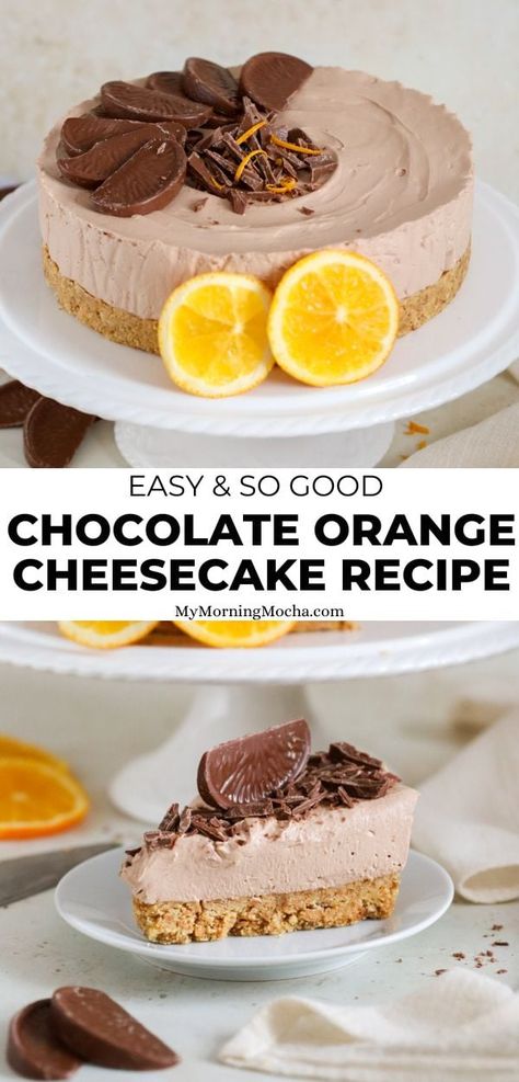 Christmas Ice Cream Desserts, Orange Cheesecake Recipes, Nature Recipes, Chocolate Orange Cheesecake, Orange Cheesecake, Cheesecake No Bake, Nutella Inspired Recipes, Terry's Chocolate Orange, Orange Baking