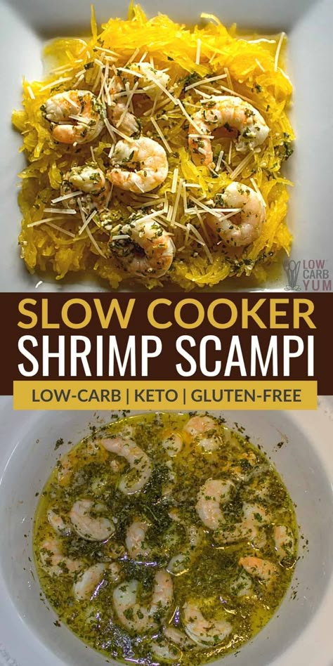 Crockpot Fish Recipes, Slow Cooker Recipes Shrimp, Shrimp Scampi Easy, Slow Cooker Fish Recipes, Shrimp Slow Cooker, Crock Pot Shrimp, Cooked Shrimp Recipes, Low Carb Crock Pot Recipes, Crock Pot Inspired Recipes