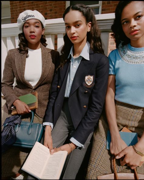 Ralph Lauren Hbcu, Black Collegiate Aesthetic, Spelman College Ralph Lauren, Ralph Lauren Hbcu Collection, Ralph Lauren Black Women, Spelman Ralph Lauren, Ralph Lauren Morehouse, Ralph Lauren Spelman, Black Ivy Style Women