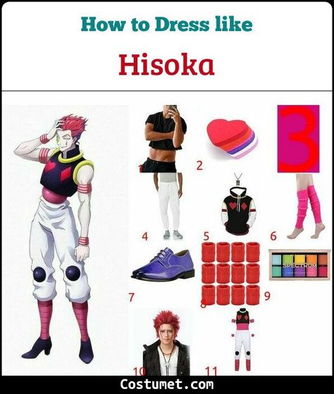 Hisoka Morow (Hunter x Hunter) Costume for Cosplay & Halloween 2021 Hisoka Halloween Costume, Hunter X Hunter Costumes, Hisoka Outfits, Hisoka Costume, Hisoka Cosplay, Hunter Costume, Easy Cosplay, Costume For Halloween, Red Wigs