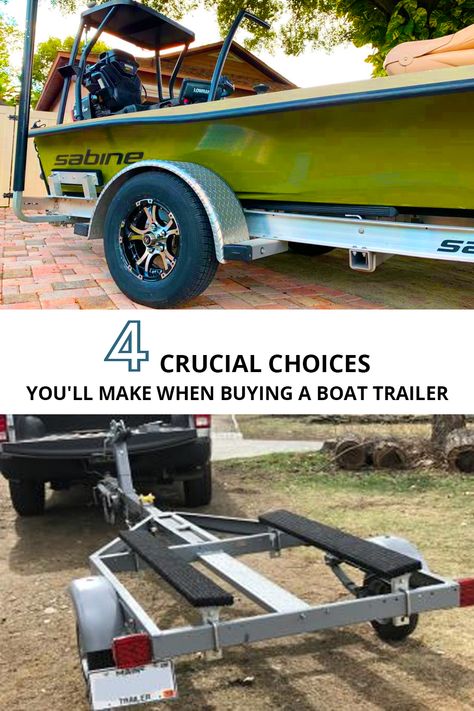 Green boat on boat trailer Jon Boat Trailer, Aluminum Boat Trailers, Boat Trailer Parts, Jon Boats, Box Trailer, Trailer Diy, Boat Trailers, Buy A Boat, Boat Ideas