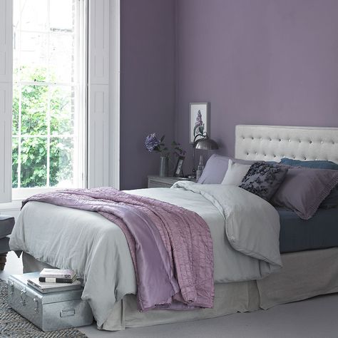 How-often-should-you-clean-your-house-bedding Lilac And Grey Bedroom, Purple And Gray Bedroom Ideas, Purple And Gray Bedroom, Lilac Bedroom, Lavender Bedroom, Restful Bedrooms, Purple Bedrooms, Purple Bedroom, Bedroom Wall Colors