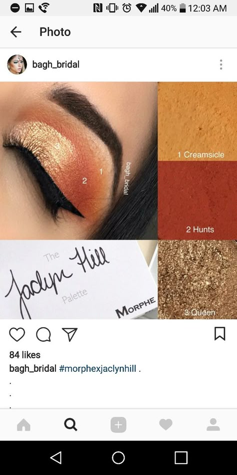 Eyeshadow🤪 Morphe Jaclyn Hill Palette Looks, Jaclyn Hill Palette Looks, Eyeshadow Palette Tutorial, Jacklyn Hill Palette, Jaclyn Hill Makeup, Jaclyn Hill Eyeshadow Palette, Eye Shadow Application, Morphe Eyeshadow, Morphe Palette