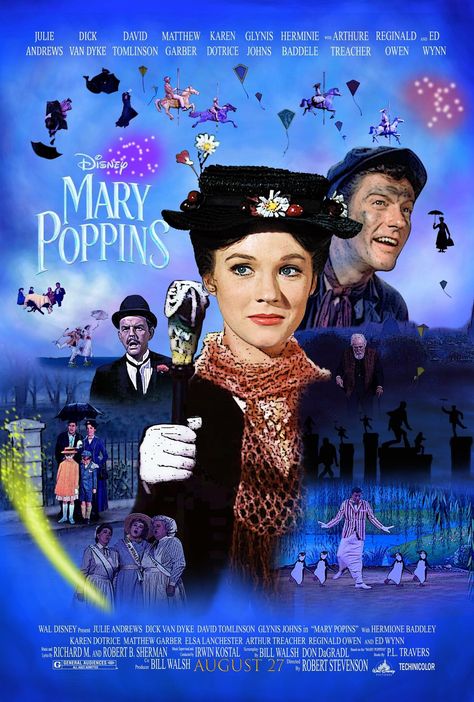 Julie Andrews Movies, David Tomlinson, Glynis Johns, Mary Poppins Movie, Disney Mary Poppins, Mary Poppins 1964, Mary Poppins Party, Films Disney, Disney Presents