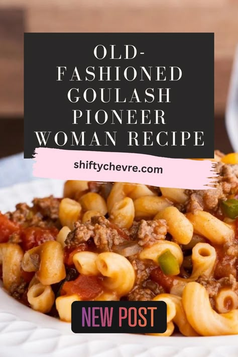 When the weather turns chilly, there’s nothing quite like a big bowl of Old-Fashioned Goulash Pioneer Woman Recipe to warm you up from the inside out. With its comforting blend of ground beef, elbow macaroni, and a medley of veggies and spices, this recipe is a true crowd-pleaser that’s easy to make and sure to satisfy. Whether you’re cooking for your family or hosting a dinner party, you can’t go wrong with this classic comfort food. Old Pioneer Recipes, Goulash Recipes Pioneer Woman, Pioneer Women Recipe, Steakhouse Pasta Pioneer Woman, Large Elbow Macaroni Recipe, Pioneer Woman Goulash, Ground Beef Elbow Macaroni Recipes, Hamburger Soup Pioneer Woman, Pioneer Woman Ground Beef Recipes