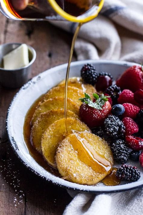 Polenta Pancakes with Summer Berries | Half Bake Harvest Polenta Pancakes, Polenta Recipes, Sweet Butter, Berries Recipes, Summer Berries, Half Baked Harvest, Fresh Summer, Pancakes And Waffles, Polenta