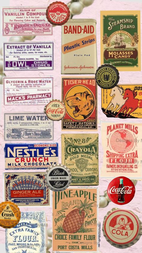 #vintage #vintagelabel #labels #packaging Vintage Candy Packaging, Vintage Food Packaging, Vintage Packaging Design, Vintage Label Design, Vintage Food Labels, Penpal Ideas, Old Packaging, Vintage Packaging, Cookie Packaging