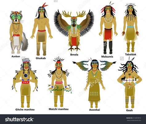 Native American Gods Of The Abenaki And Algonquian People Stock ... Native American Gods, Native American Mythology, Arrow Wall Art, Legends And Myths, Ancient Mythology, American Gods, Tarot Art, Native American Tribes, Native American Culture