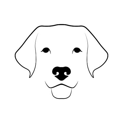 Labrador Head Tattoo, Labrador Retriever Outline Tattoo, Lab Line Drawing, Labrador Outline, Puppy Outline, Golden Retriever Outline, White Labrador Puppy, Golden Retriever Silhouette, Punch Embroidery