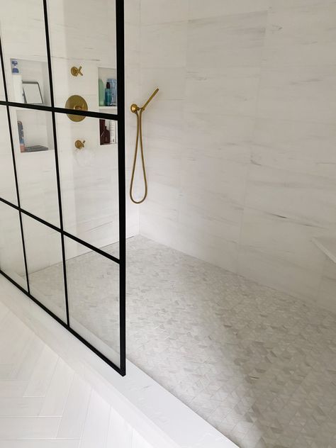 This master bathroom uses gorgeous Dolomiti marble on every inch - great inspo for your next home renovation Beach House Bathrooms, House Bathrooms, Bathroom Redesign, Bathroom Reno, Tile Stores, Studio Ideas, Kitchen Tile, Next Home, Bathroom Renos