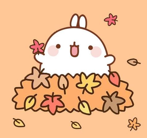 Cute Pumpkins Drawings, Autumn Profile Pictures, Cute Fall Pfp, Autumn Cartoon Aesthetic, Fall Doodles Aesthetic, Thanksgiving Drawings Cute, Fall Bunny Wallpaper, Kawaii Fall Drawings, Cute Fall Animal Drawings