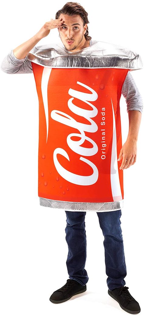 Amazon.com: Cola Can Halloween Costume - One Size Unisex Funny Soda Pop, Soft Drink Outfit : Clothing, Shoes & Jewelry Popcorn Costume, Halloween Costume For Women, Drinks Outfits, Costume College, Costume For Women, Last Minute Costumes, College Halloween, Couples Halloween, Vintage Halloween Decorations