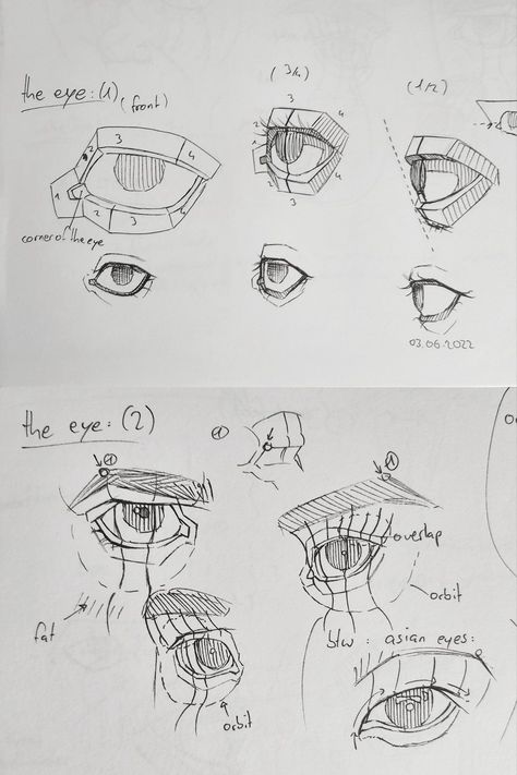 Eye How To Draw, Eyes Structure Drawing, Planes Of The Eye, Eye Study Drawing Anatomy, Eye Placement Drawing, Eyes Perspective Drawing, Eye Structure Drawing, Eye Drawing Anatomy, Male Eyes Tutorial