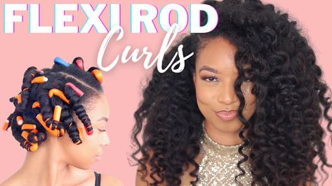 Flexi rod tutorial thumbnail Flexi Rods On Natural Hair, Rods On Natural Hair, Blown Out Hair, Beautiful Natural Curly Hair, Flexi Rod Curls, Flexi Rod Set, Natural Hair Blowout, Flexi Rods, 4c Natural Hair