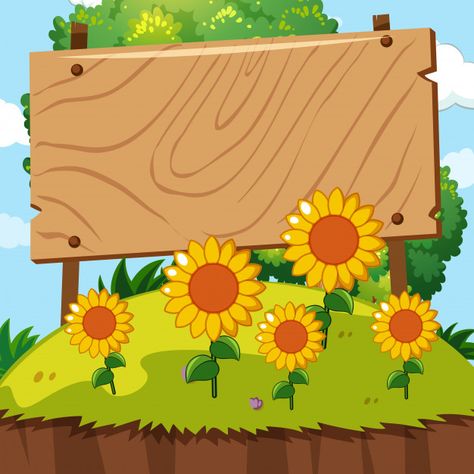 Wooden sign in sunflower garden Free Vec... | Free Vector #Freepik #freevector #background Papan Tulis Kapur, Classroom Bulletin Boards Elementary, Bee Clipart, Colorful Borders Design, School Frame, Classroom Centers, School Wall Art, Garden Illustration, Frame Border Design