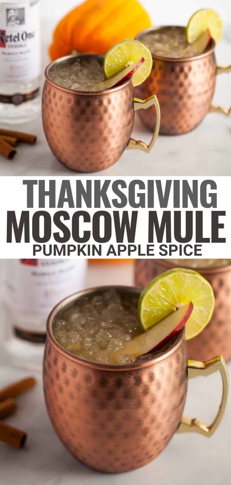 Pumpkin Spice Apple Cider Moscow Mules, Pumpkin Spice Moscow Mule, Fall Moscow Mule Pitcher Recipe, Fall Inspired Moscow Mules, Pumpkin Moscow Mule, Thanksgiving Mule Recipe, Pumpkin Mule Recipe, Thanksgiving Moscow Mule, Halloween Moscow Mule