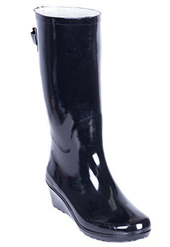 Women Rubber Rain Boots Wedge w Decorative Zipper Black 11 ** Want additional info? Click on the image. (This is an affiliate link) Black Wellies, Polka Dot Rain Boots, Floral Rain Boots, Wellies Rain Boots, Rain Boots Women, Womens Rain Boots, Boots Women Fashion, Rain Boot, Rubber Boots