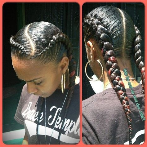 Love this! - http://www.blackhairinformation.com/community/hairstyle-gallery/braids-twists/love-12/ #braidsandtwists Different Pictures, Twisted Hair, Goddess Braids Hairstyles, French Braids, Pigtail Hairstyles, Two Braids, Beautiful Braids, Girls Braids, Hairstyle Gallery