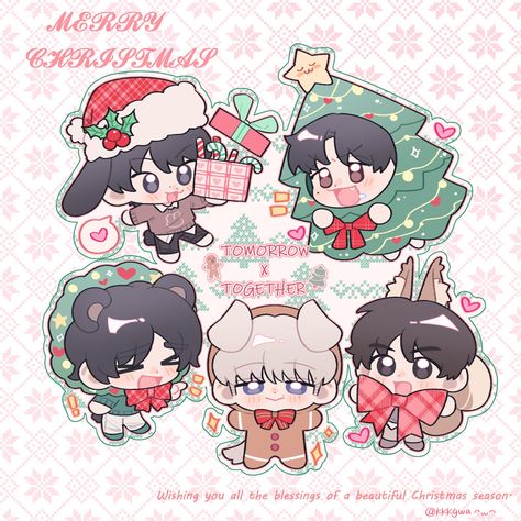 Bts Christmas, Chibi Boy, Work Stickers, Christmas Icons, Chibi Drawings, Christmas Drawing, Drawing Practice, Cute Chibi, Christmas Illustration