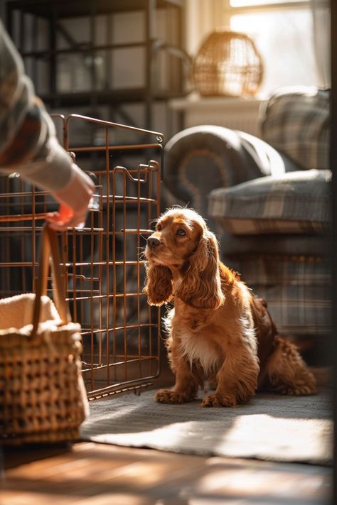 Uncover expert tips and tricks for crate training your Cocker Spaniel like a pro! From selecting the perfect crate to overcoming common challenges, this guide equips you with everything you need for a smooth and successful training journey. Cocker Spaniel Training, Cocker Spaniel Adult, Brittany Puppies, Show Cocker Spaniel, Cocker Spaniel Puppies, Training Schedule, English Cocker, Cocker Spaniels, Crate Training