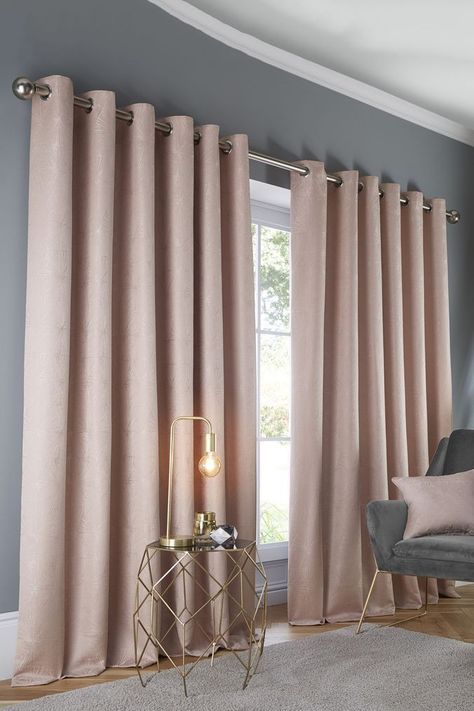 Rose Gold Curtains, Blush Curtains, Pink Room Decor, Eyelet Curtains, Pink Curtains, Pink Room, Curtains Bedroom, Bedroom Inspo, Modern Bedroom