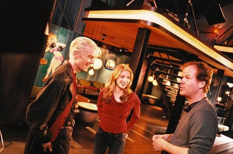 Rare behind the scenes photos. Once More With Feeling, Spike Buffy, Ally Mcbeal, James Marsters, Hugh Laurie, Grant Gustin, Joss Whedon, Sarah Michelle Gellar, Buffy The Vampire