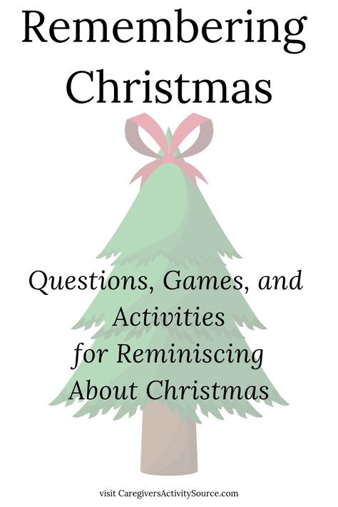 Reminisce about Christmas with questions, games, and activities. Great for seniors and the elderly! #Reminisce #ChristmasActivities #Seniorcare Memory Care Christmas Activities, Christmas Senior Activities, December Nursing Home Activities, Christmas Activities For Elderly, December Activities For Seniors, Christmas Activities For Seniors, Phoenix Christmas, Elderly Activities Crafts, Xmas Activities