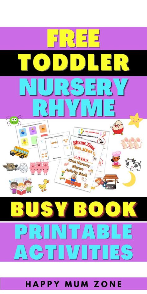 nursery rhyme toddler activities and crafts Busy Book Printables Free, Nursery Rhymes Crafts For Toddlers, Toddler Activties, Busy Book Printables, Nursery Rhyme Activities, Nursery Rhymes Toddlers, Rhyme Activities, Nursery Rhyme Art, Nursery Rhyme Crafts