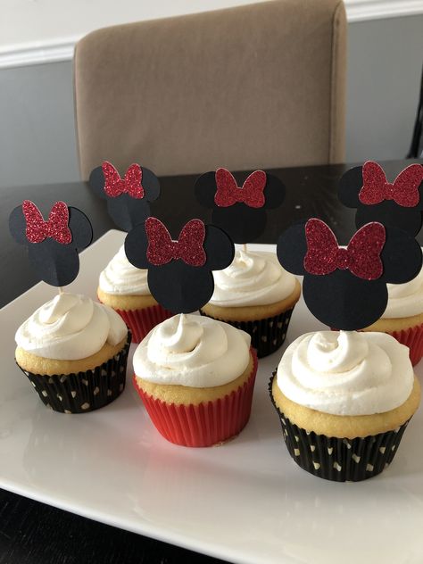 Excited to share this item from my #etsy shop: Disney Glitter Minnie Mouse Cupcake Toppers Mickey Mouse Cupcake Toppers, Cupcakes Minnie Mouse, Mickey Mouse Cupcake, Minnie Mouse Cupcake, Minnie Mouse Cupcake Toppers, Minnie Mouse Cupcakes, Paper Banners, Surprise Party, Glitter Bow