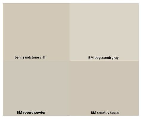 Gorgeous neutrals: Behr sandstone cliff / Benjamin Moore edgecomb ... Benjamin Moore Smokey Taupe, Edgecomb Gray Benjamin Moore, Benjamin Moore Revere Pewter, Bm Revere Pewter, Pewter Benjamin Moore, Benjamin Moore Edgecomb Gray, Smokey Taupe, Revere Pewter Benjamin Moore, Edgecomb Gray