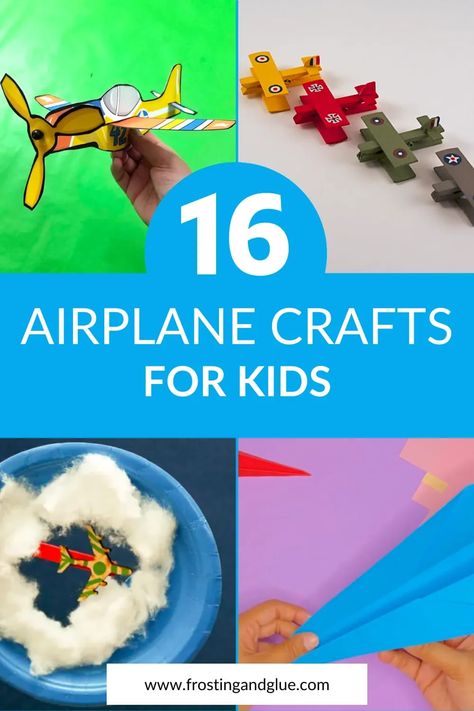 These easy airplane crafts for kids are perfect to keep the little ones entertained! Airplane Crafts For Preschool, Airplane Crafts For Kids, Airplane Craft, Paper Airplane Template, Plane Crafts, Best Airplane, Airplane Kids, Airplane Crafts, Fun Friday