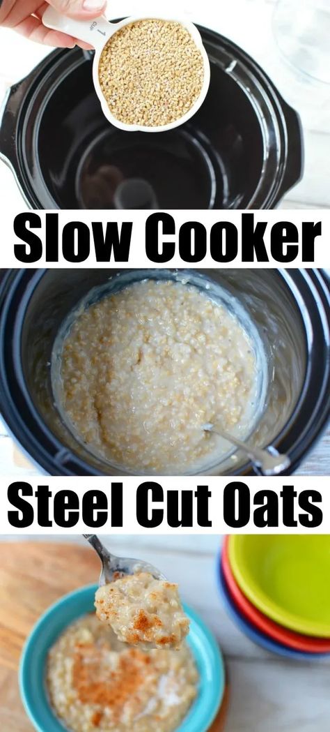 Crockpot Steel Cut Oats, Steel Cut Oats Crockpot, Slow Cooker Steel Cut Oats, Tasty Healthy Breakfast, Crockpot Oatmeal, Steel Cut Oats Recipe, Best Crockpot, Breakfast Crockpot Recipes, Healty Dinner