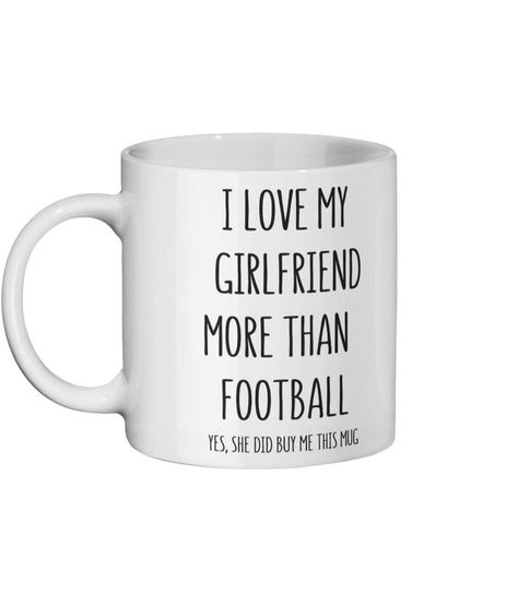 I Love My Girlfriend More Than Football Mug, Boyfriend Mug, Gift For Boyfriend, Funny Mugs Check more at https://hudiclothing.com/product/i-love-my-girlfriend-more-than-football-mug-boyfriend-mug-gift-for-boyfriend-funny-mugs/ Gifts For Football Boyfriend, Karate Gifts, Rude Mugs, Boyfriend Funny, Funny Gifts For Her, Football Boyfriend, Love My Girlfriend, Michael B Jordan, Boyfriend Humor