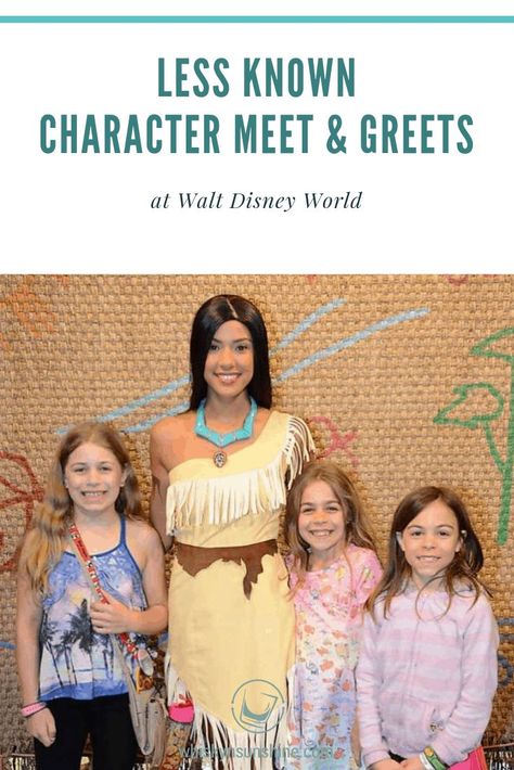 Less Known Character Meet and Greets at Walt Disney World | Pocahontas meet and greet at WDW | Find Pocahontas at Disney | Rare Characters at Disney World Disney Princess Meet And Greet, Disney Character Meet And Greet, Character Interaction, Grad Trip, Mike And Sulley, Autograph Book, Disney Presents, Disney World Characters, Family Vacay