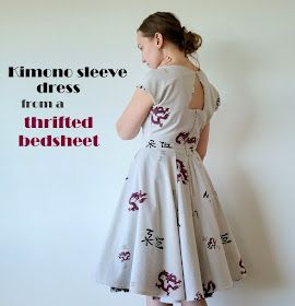 Bedsheet Dress, Dyi Dress, Skirts Diy, Batwing Sleeve Shirt, By Hand London, Vintage Duvet, Kimono Sleeve Dress, Circle Skirt Dress, Here Be Dragons