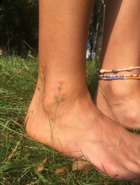 Sustainable Tattoo Ideas, Peach Pit Tattoo, Colorful Small Tattoos, Pink Symbolism, Foot Flower Tattoos, Granola Tattoo Ideas, Alex G Tattoo, Environmental Tattoo, Sapphic Tattoo Ideas