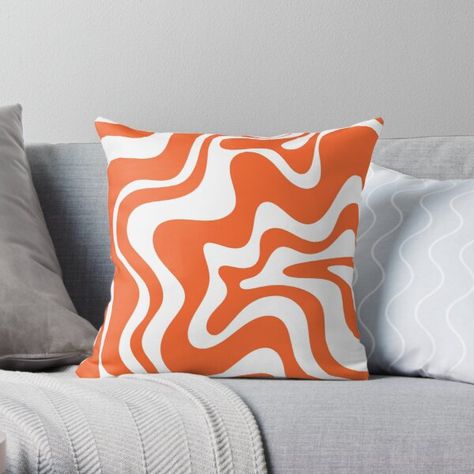 Sage Throw Pillows, Hot Pink Throw Pillows, Cream Throw Pillows, Beige Throw Pillows, Cream Throw, Cream Pillows, Retro Liquid Swirl, Orange Throw Pillows, Contemporary Throw Pillows