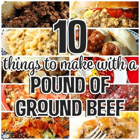 Love ground beef? Check out this list of 10 Things to Make with a Pound of Ground Beef! Beefy Mac, Hamburger In Crockpot, Salisbury Steak Crockpot, Boneless Pork Chop Recipes, Hamburger Casseroles Recipes, Crock Pot Tacos, Hamburger Casserole, Ground Meat Recipes, Dinner With Ground Beef