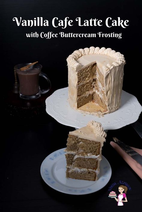 Coffee Layer Cake, Latte Cake, Pear And Almond Cake, Espresso Cake, Buckwheat Cake, Coffee Buttercream, Sour Cream Coffee Cake, Cake Cafe, Cake Coffee