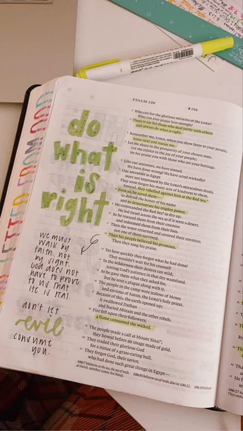 Psalm Bible Journaling, Bible Highlighting, Psalm 106, Journal Bible Quotes, Bible Journal Notebooks, Gospel Bible, Personal Bible Study, Bible Journal Notes, Inspire Bible Journaling