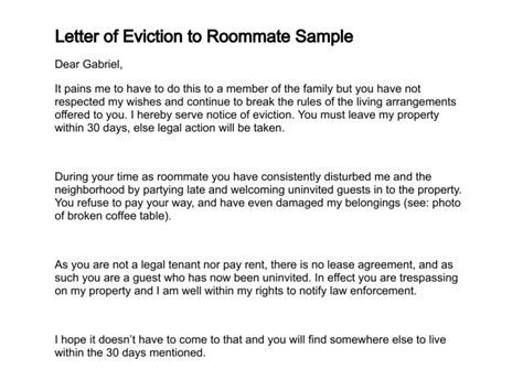 Roommate Eviction Letter Template Eviction Notice For Roommate Free Printable Documents from londonmedarb.comTable of ContentsIntroductionReasons for Evicting a RoommatePreparation for...  #Eviction #Letter #Roommate #Template Roommate Lease Agreement, Agreement Letter Sample, Authorization Letter For Psa, Roommate Agreement Template, Roommate Agreement, Eviction Notice, Debt Settlement, Letter Sample, Personal Statement