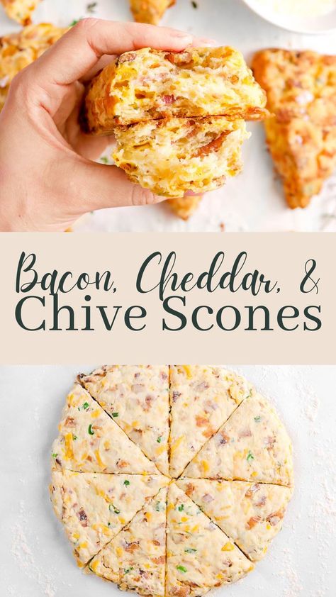 Chive Scones, Living Foods, Breakfast Scones, Savoury Muffins, Tea Boutique, Chicken Soups, Yummy Bread, Recipe Notebook, Scones Recipe Easy