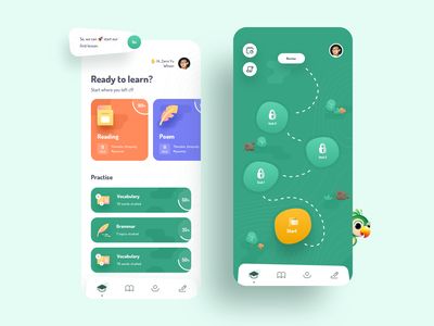 English Tree | Language Learning App Design by Anatoliy on Dribbble Learn English Logo, Learning App Design, English Logo Design, Kids App Design, English Logo, Ui Ux 디자인, App Design Layout, Ios App Design, Language Apps