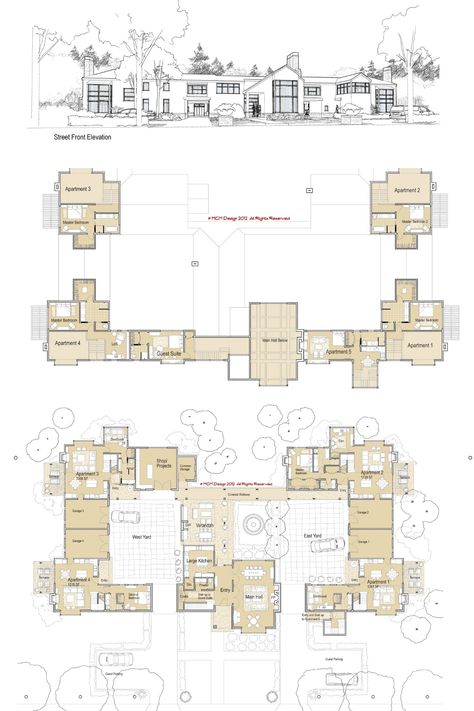 Commune Ideas, Family Village Plans, Cluster Housing, Fantasy Builds, Mansion Inspiration, Cottage Community, Architectural Blueprint, Eco Cottage, Cluster House