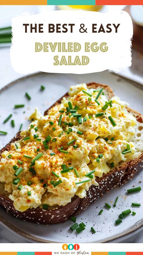 Deviled Egg Salad Devilled Egg Salad, Egg Salad No Mustard, Deviled Eggs With Dijon Mustard, Deviled Egg Salad Sandwich, Easy Egg Salad Recipe, Deviled Eggs Salad, Deviled Egg Salad Recipe, Egg Salad Toast, November Meals