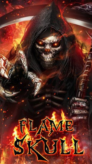 Fire Skull Wallpaper, Fire Wallpaper, Ghost Rider Wallpaper, Badass Skulls, Flame Skull, Cool Skeleton, Free Live Wallpapers, Reaper Tattoo, Grim Reaper Art