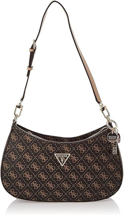 GUESS Noelle Top Zip Shoulder Bag Guess Shoulder Bag, Brown Logo, Practical Fashion, Modern Bag, Guess Purses, Tote Organization, Browning Logo, Shoulder Bag Brown, Guess Bags