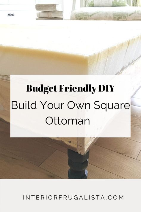 Diy Pallet Ottoman, Reupholster Square Ottoman, How To Build An Ottoman, Diy Couch Ottoman, Ottoman Diy Easy, Diy Square Ottoman, Diy Leather Ottoman Coffee Table, Diy Large Ottoman Coffee Table, Diy Oversized Ottoman