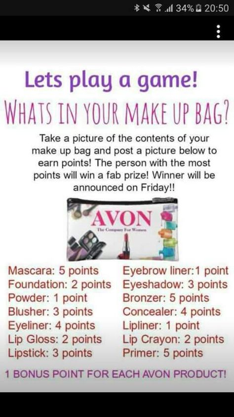 Avon Games, Avon Representative Business, Avon Party Ideas, Avon Facebook, Avon Ideas, Online Party Games, Business Ideas For Women Startups, Avon Marketing, Avon Beauty Boss